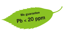 We guarantee Pb < 20 ppm